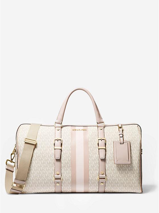 Túi Michael Kors Bedford Travel Extra-Large Logo Stripe Weekender Bag Nữ Hồng