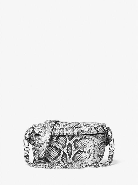 Túi Michael Kors Slater Extra-Small Snake Embossed Leather Sling Pack Nữ Đen