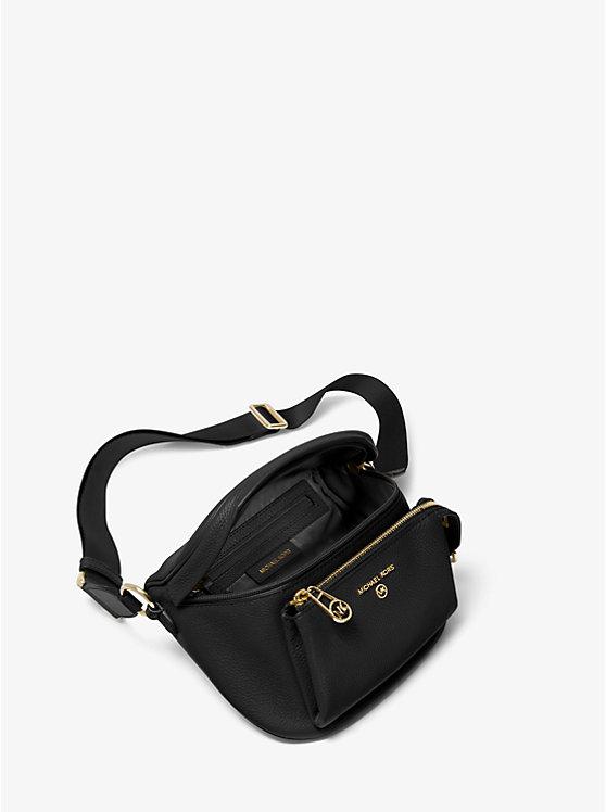 Túi Michael Kors Slater Medium Pebbled Leather Sling Pack Nữ Đen Vàng