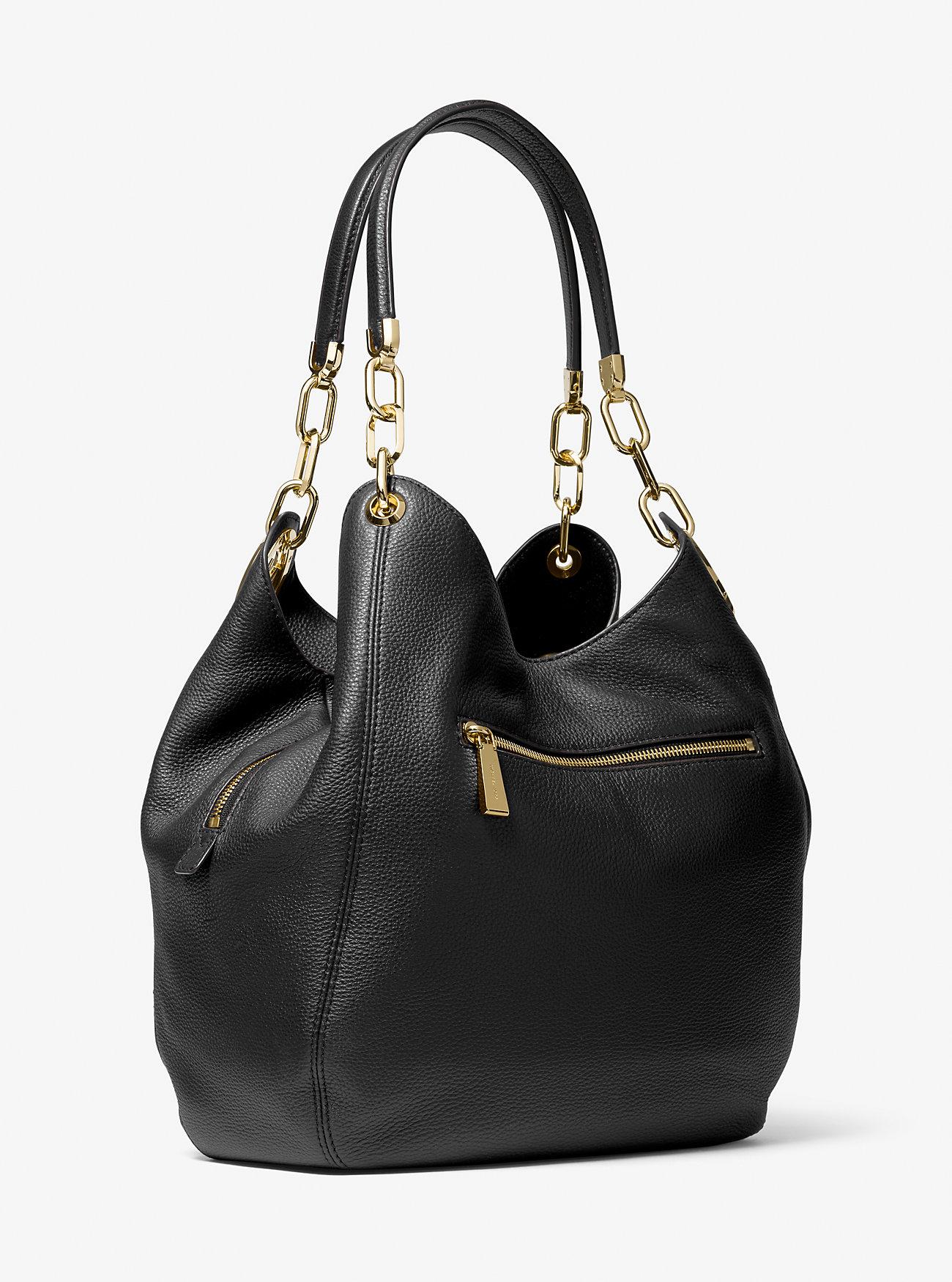 Túi Michael Kors Lillie Large Pebbled Leather Shoulder Bag Nữ Đen