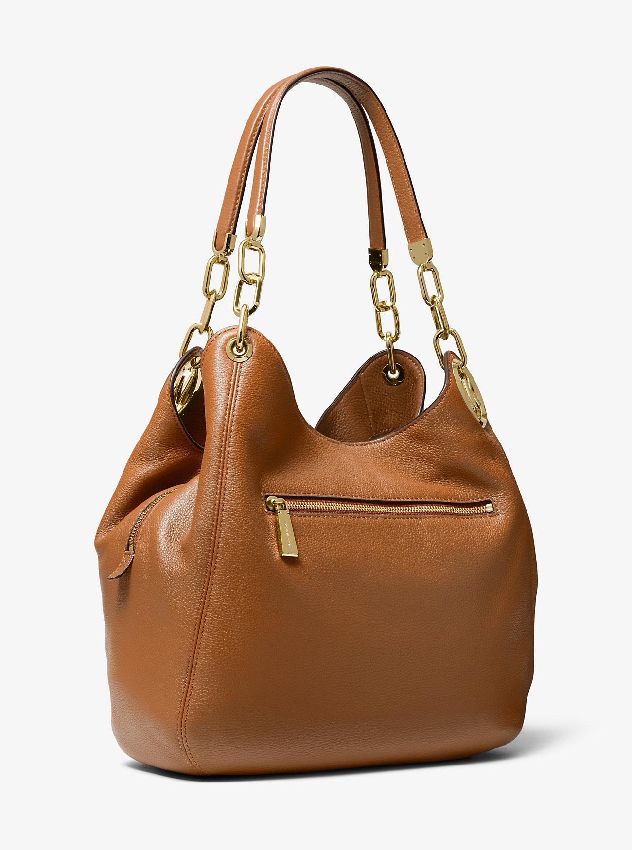 Túi Michael Kors Lillie Large Pebbled Leather Shoulder Bag Nữ Nâu