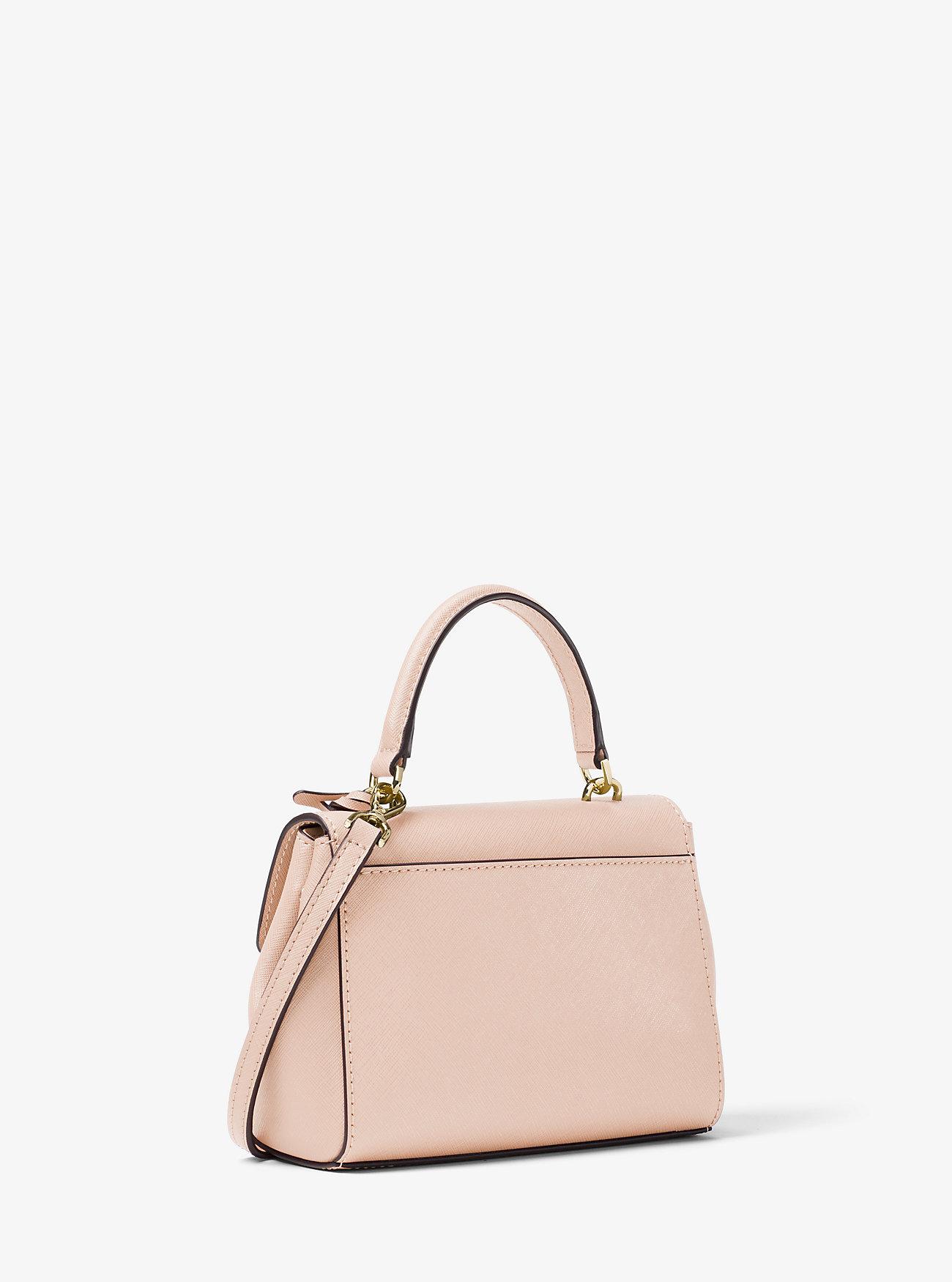 Túi Michael Kors Ava Extra-Small Saffiano Leather Crossbody Nữ Hồng Nhạt