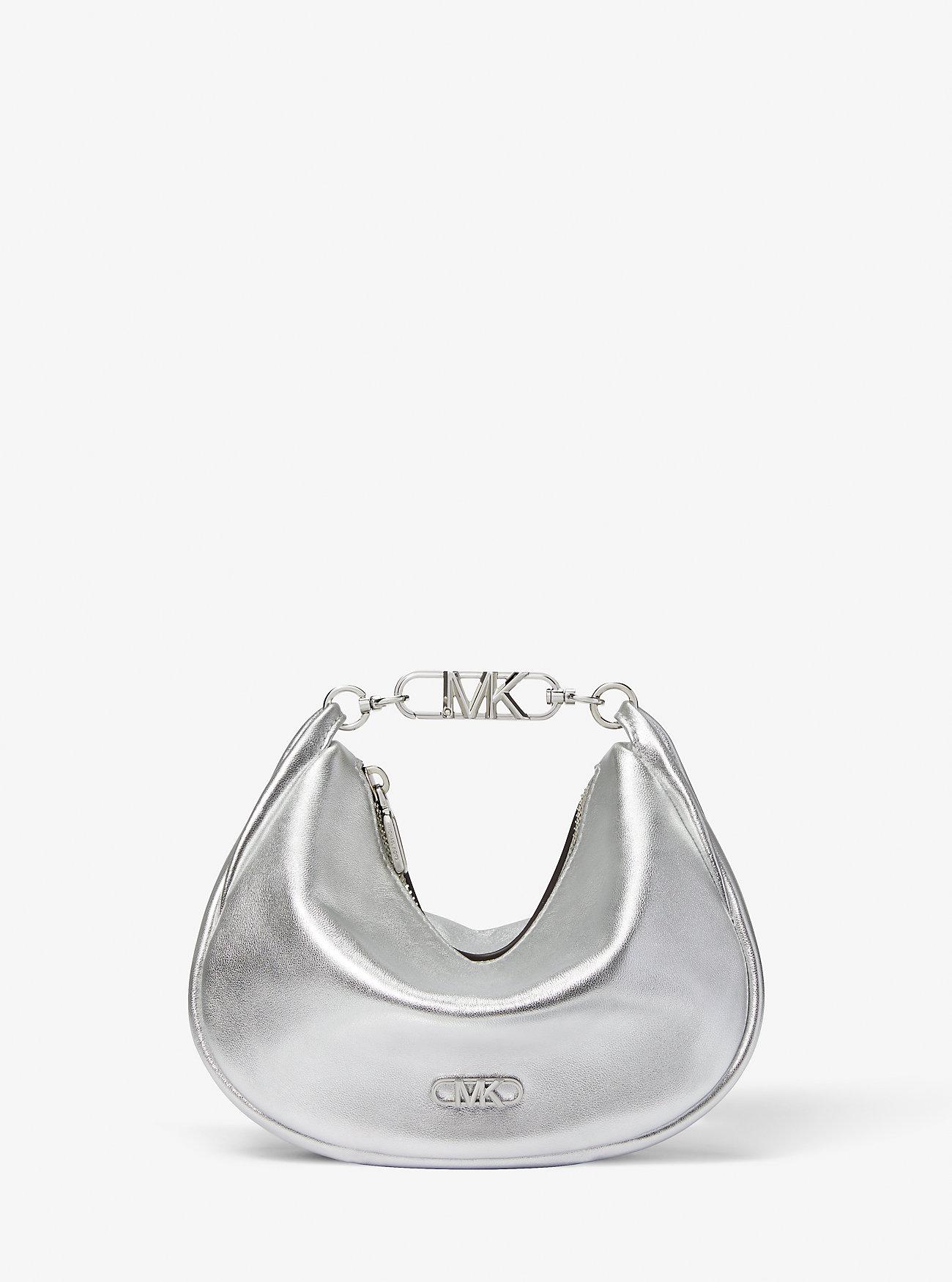 Túi Michael Kors Kendall Small Metallic Leather Shoulder Bag Nữ Bạc