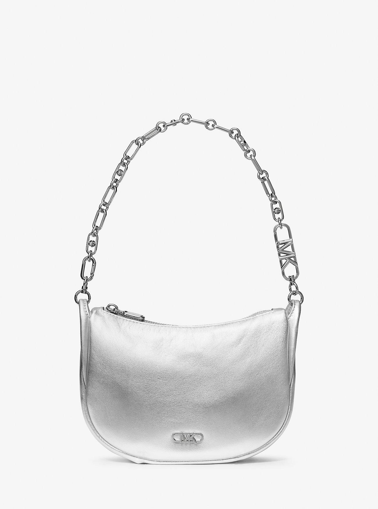 Túi Michael Kors Kendall Small Metallic Leather Shoulder Bag Nữ Bạc