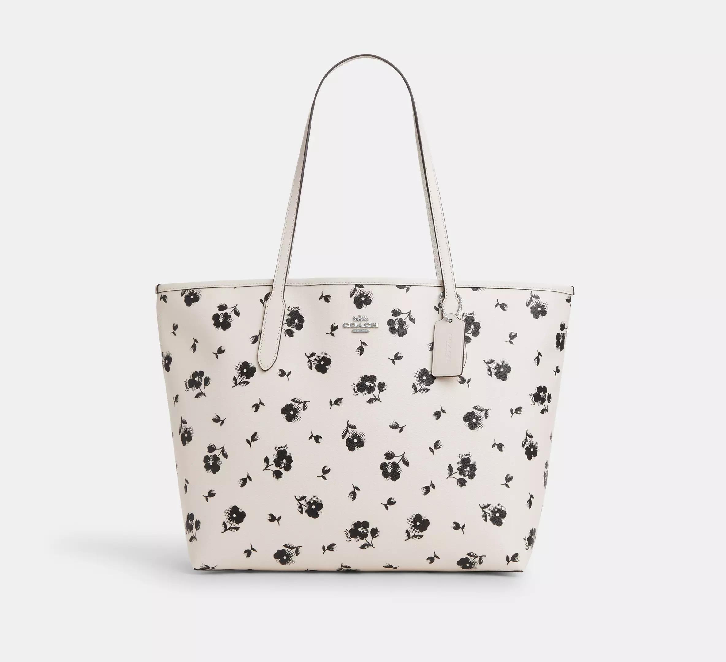 Túi Coach City Tote With Floral Print Nữ Trắng