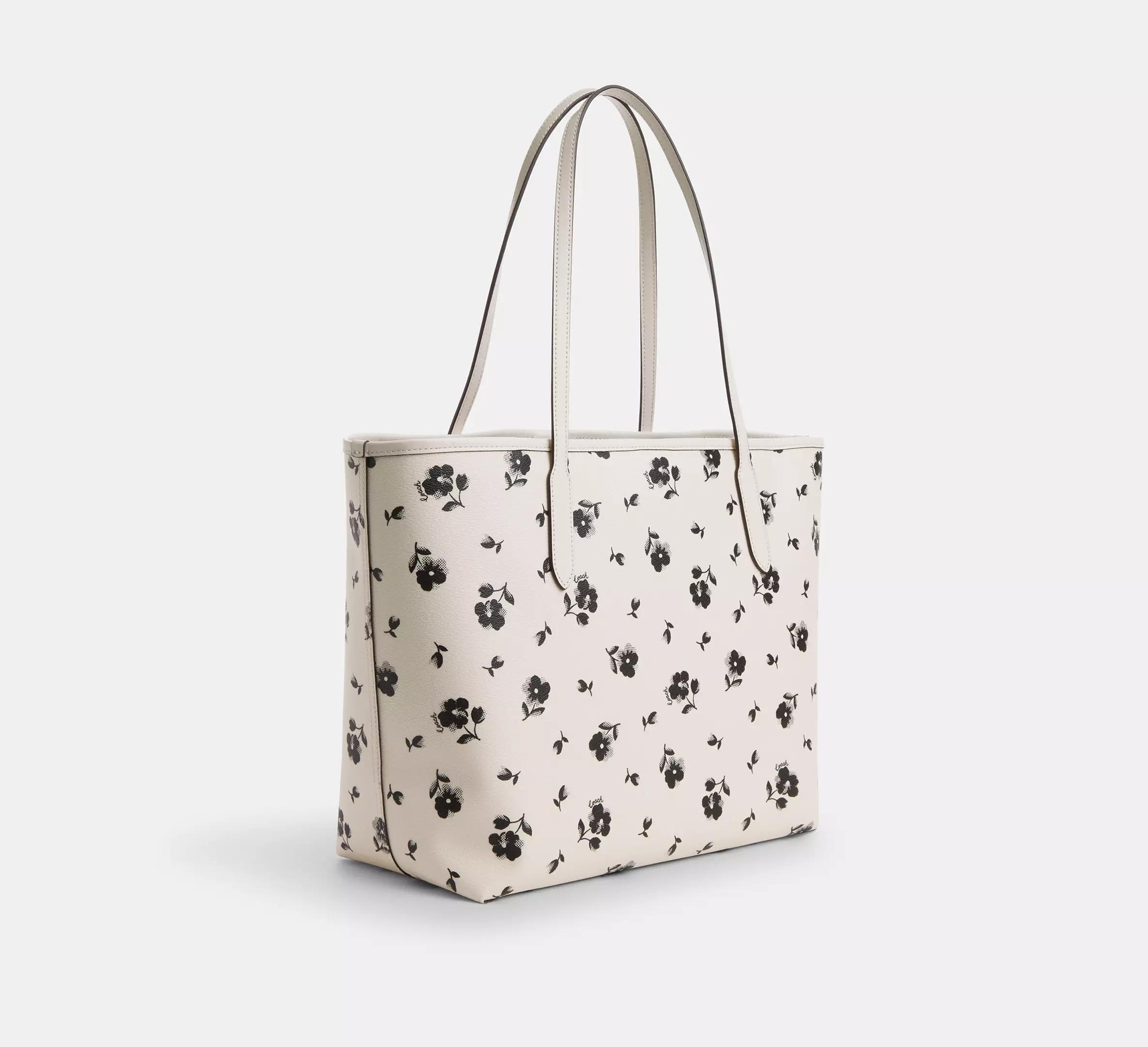 Túi Coach City Tote With Floral Print Nữ Trắng