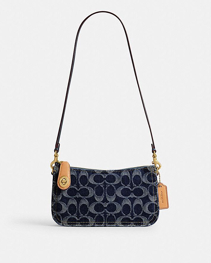 Túi Coach Penn Shoulder Bag In Signature Denim Nữ Xanh Navy