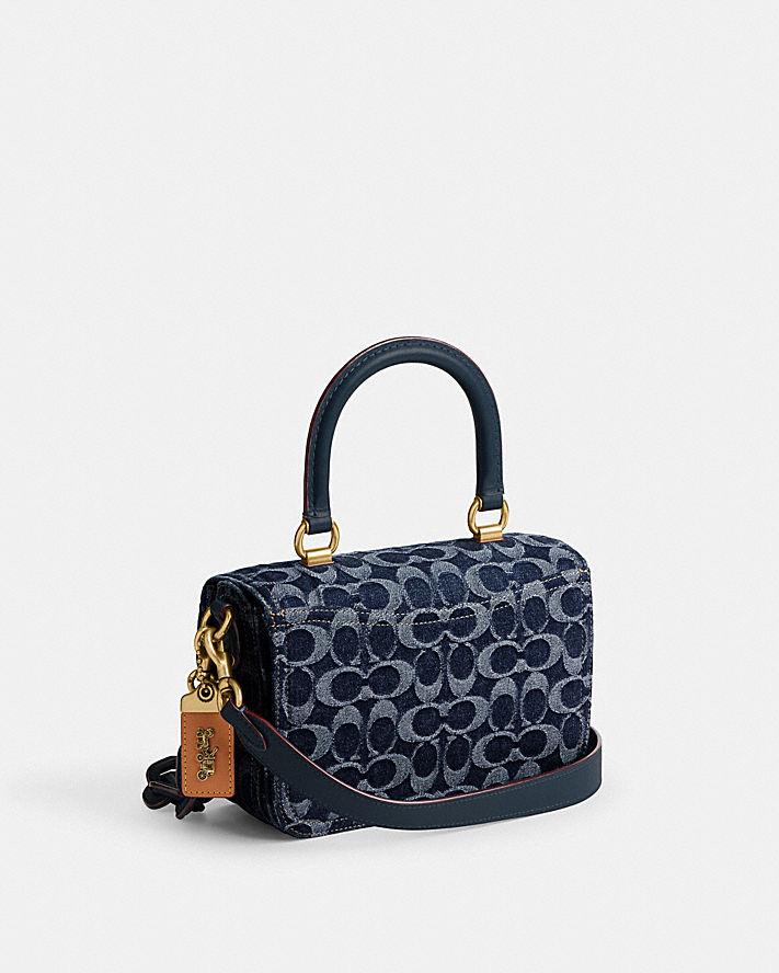 Túi Coach Rogue Top Handle In Signature Denim Nữ Xanh Navy