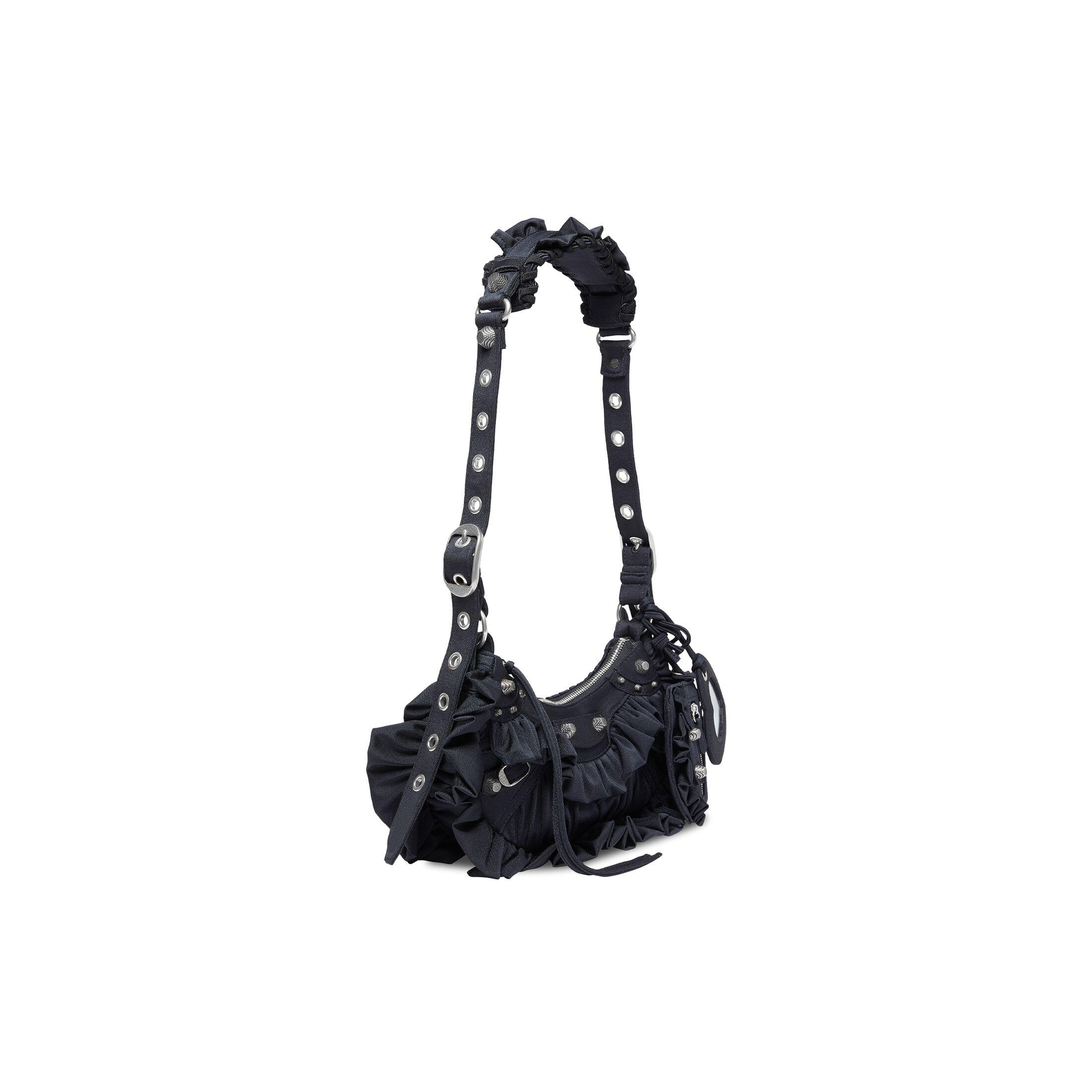 Túi Balenciaga Le Cagole Xs Shoulder Bag With Ruffles Nữ Đen