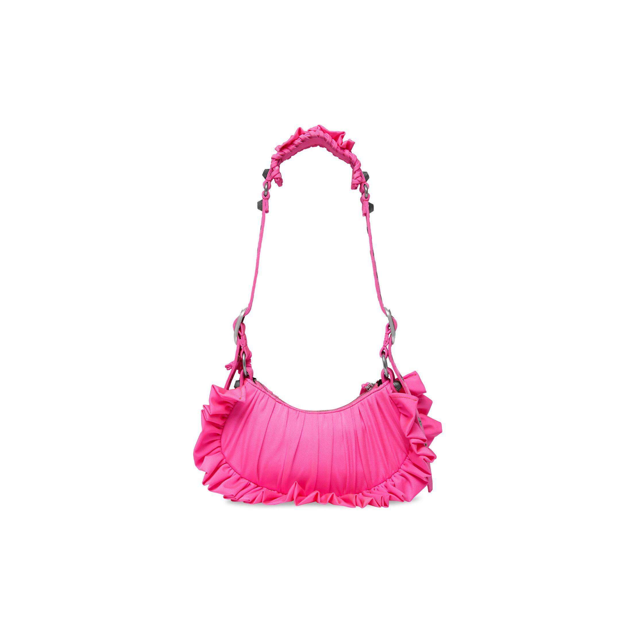 Túi Balenciaga Le Cagole Xs Shoulder Bag With Ruffles Nữ Hồng Neon