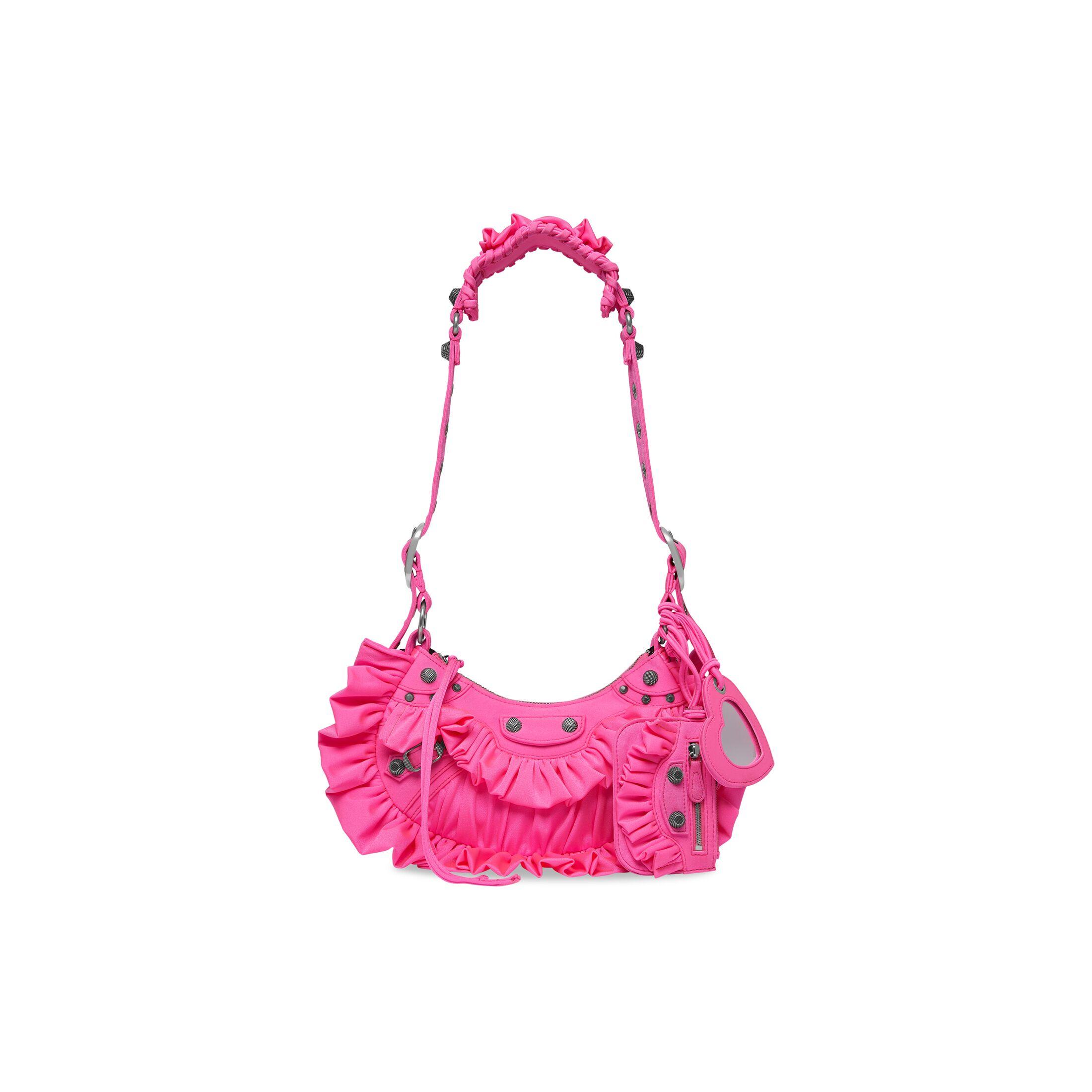 Túi Balenciaga Le Cagole Xs Shoulder Bag With Ruffles Nữ Hồng Neon