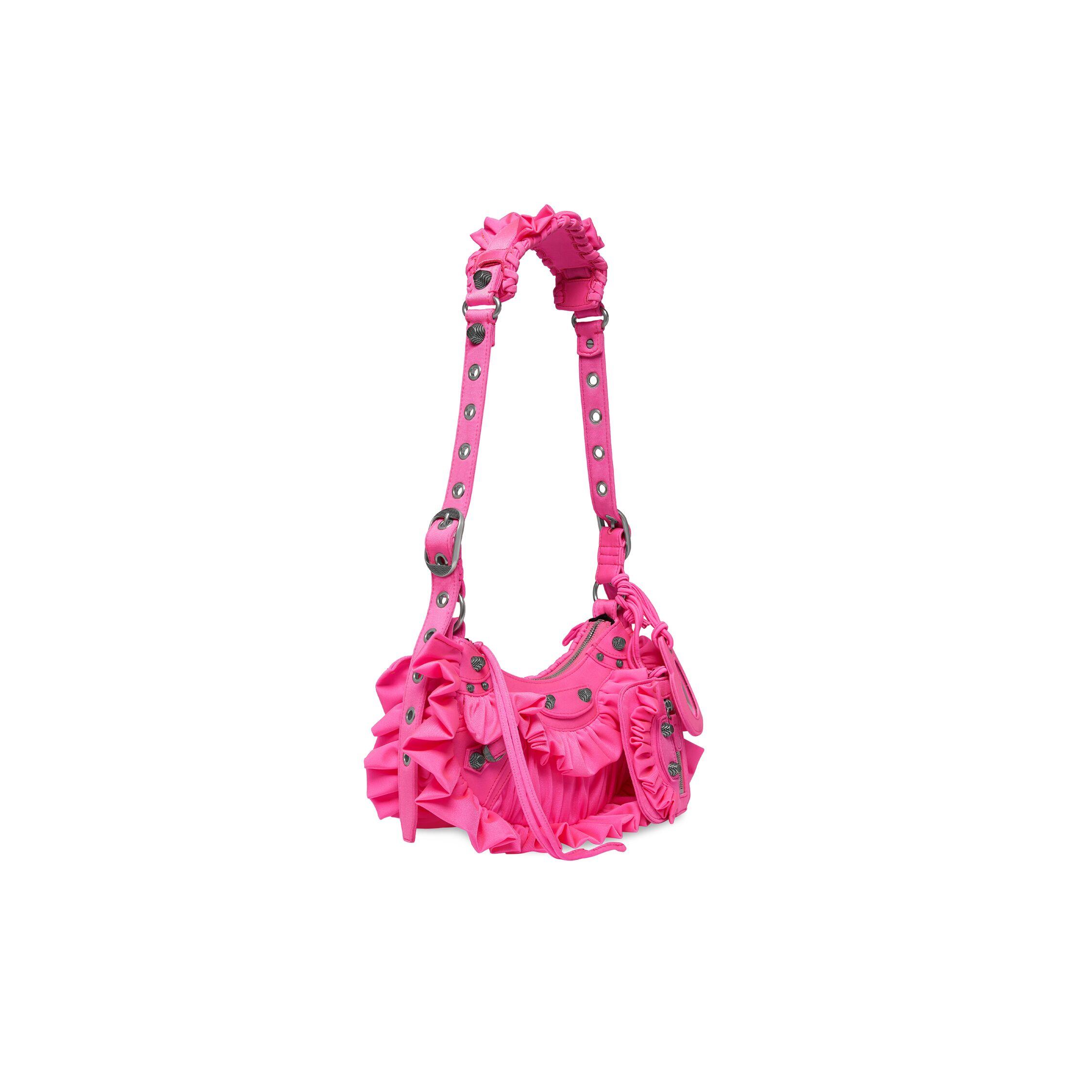 Túi Balenciaga Le Cagole Xs Shoulder Bag With Ruffles Nữ Hồng Neon