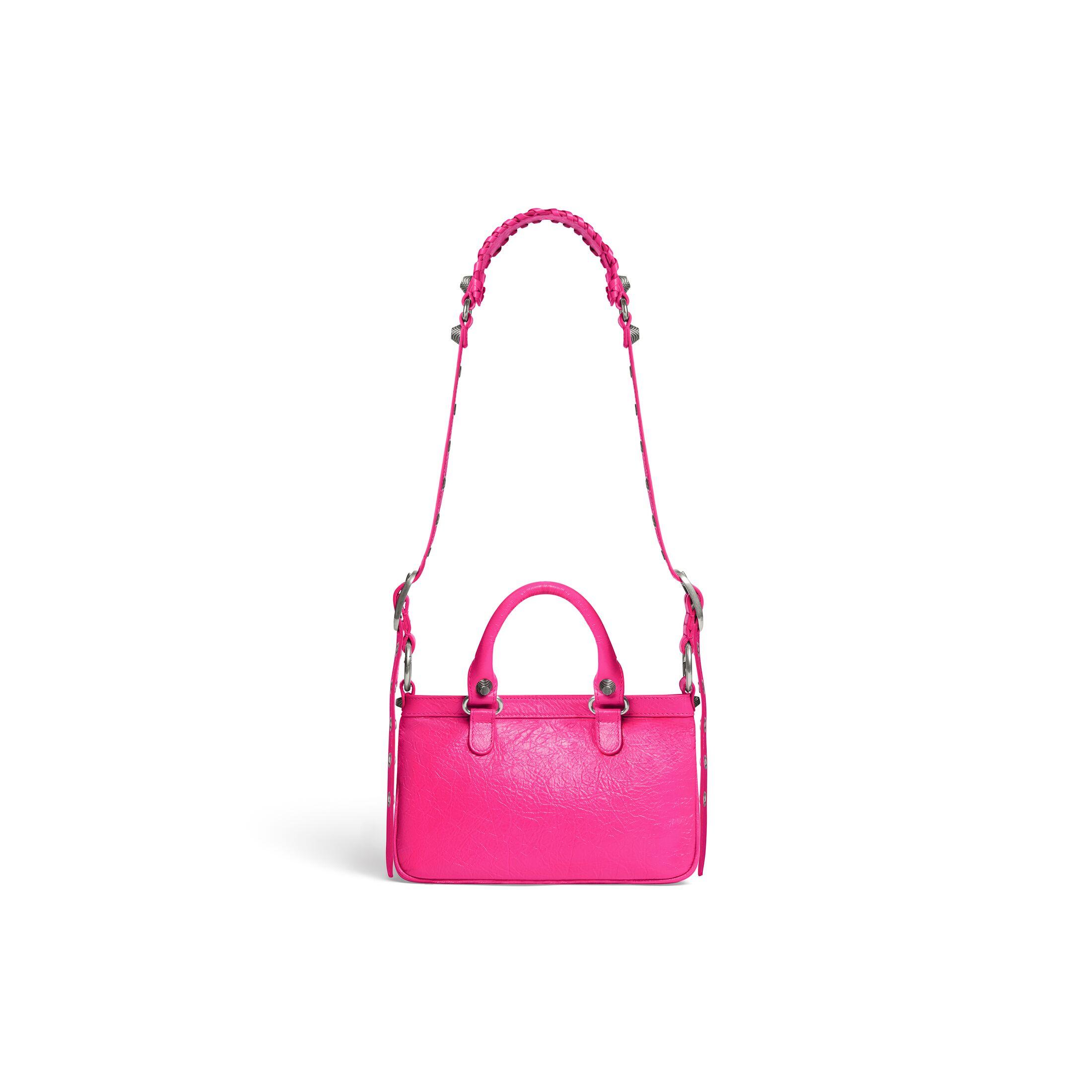 Túi Balenciaga Neo Cagole Small Tote Bag Nữ Hồng Neon