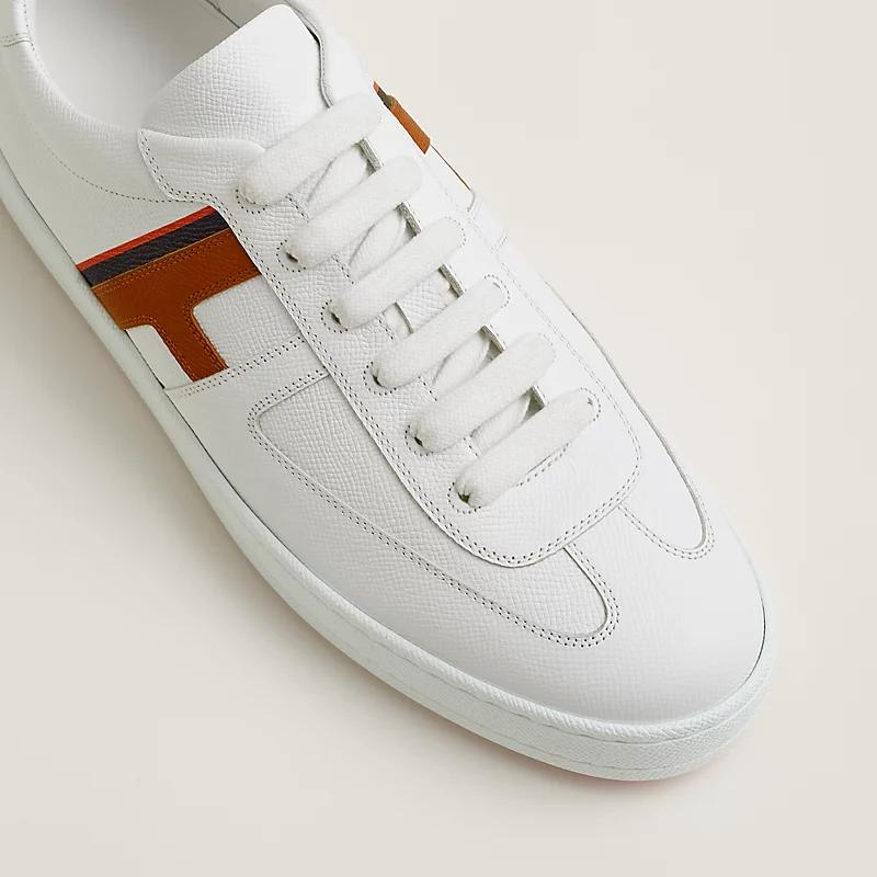 Giày Hermes Boomerang Sneaker Nam Trắng Nâu