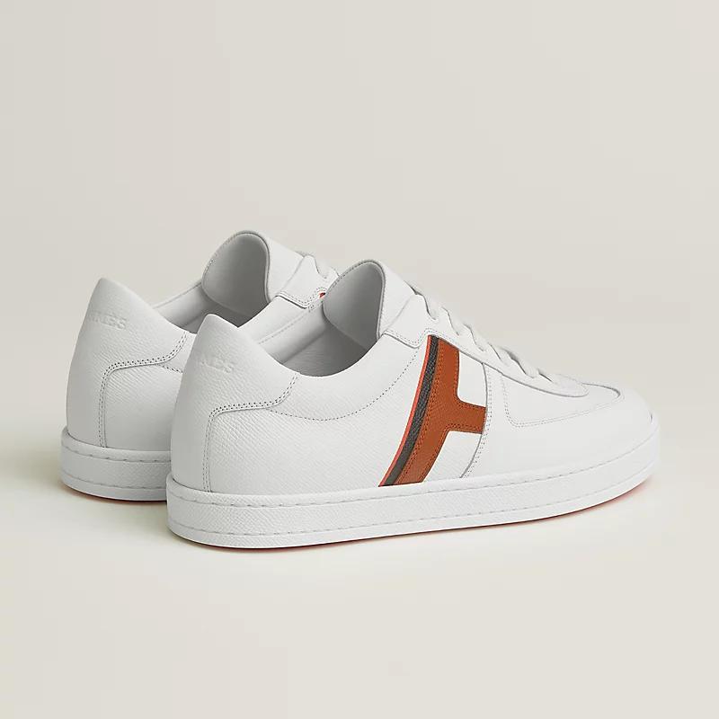 Giày Hermes Boomerang Sneaker Nam Trắng Nâu