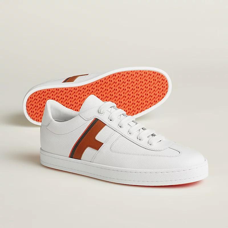 Giày Hermes Boomerang Sneaker Nam Trắng Nâu