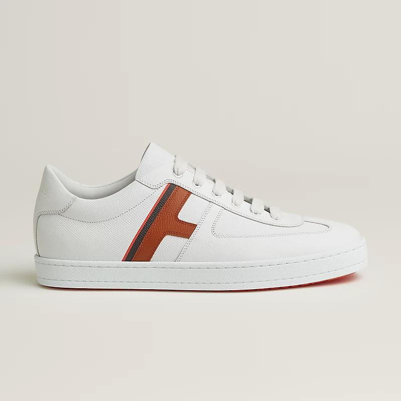 Giày Hermes Boomerang Sneaker Nam Trắng Nâu