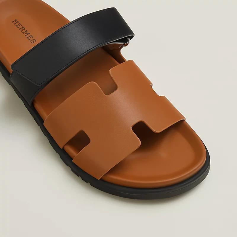 Giày Hermes Chypre Sandal Nam Nâu Đen