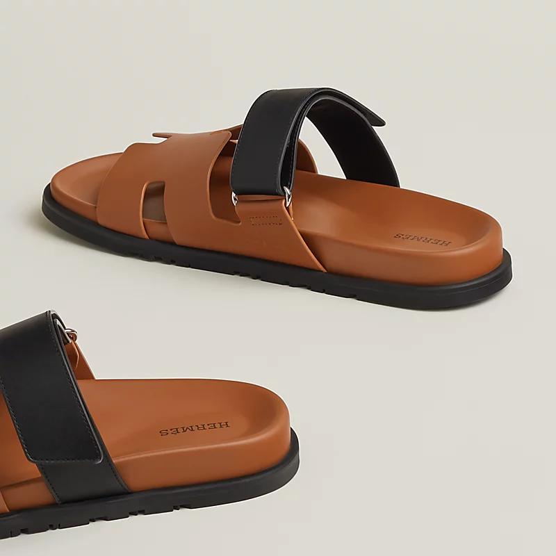 Giày Hermes Chypre Sandal Nam Nâu Đen