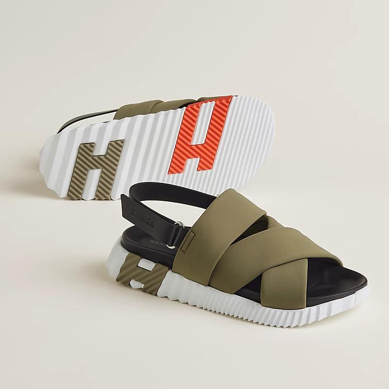 Giày Hermes Electric Sandal Nam Xanh Lá Trắng