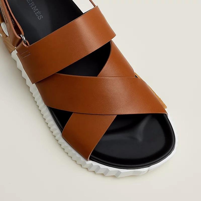 Giày Hermes Electric Sandal Nam Nâu Trắng