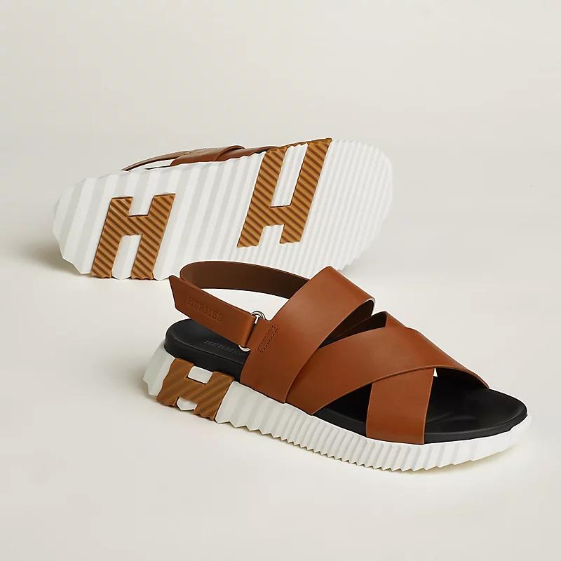 Giày Hermes Electric Sandal Nam Nâu Trắng