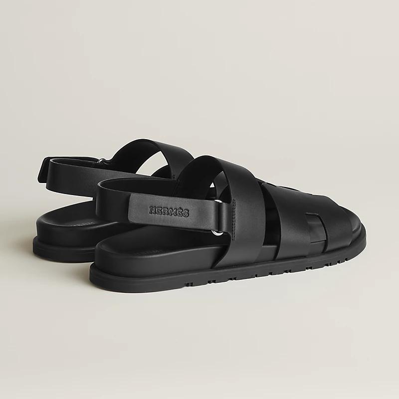 Giày Hermes Genius Sandal Nam Đen