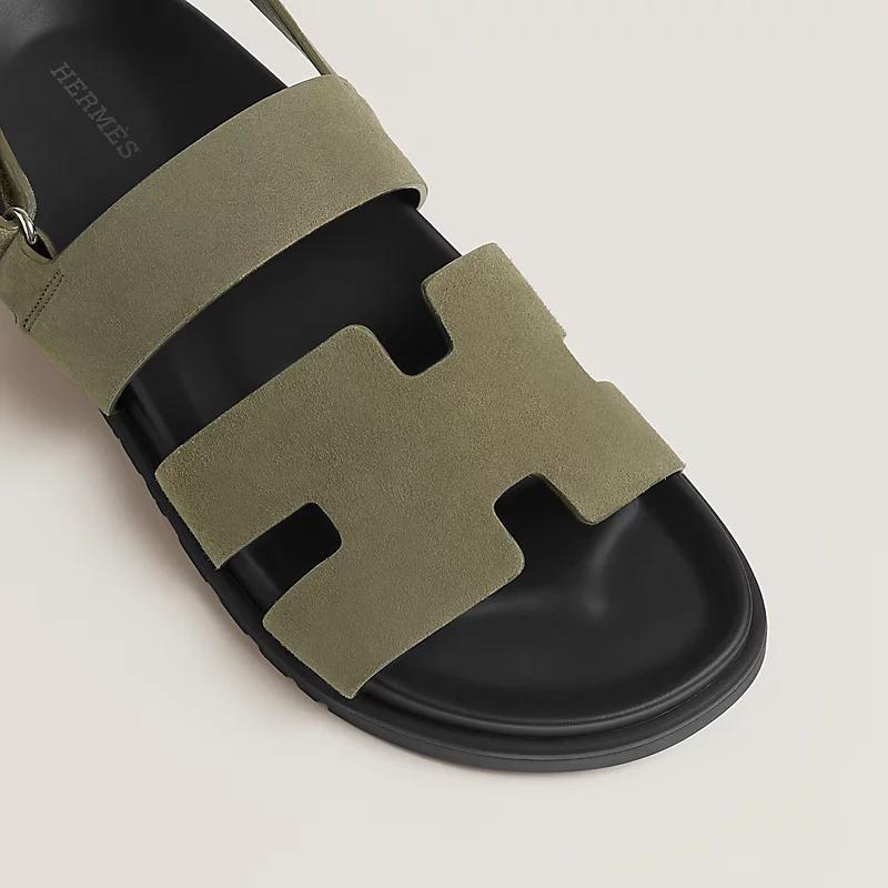 Giày Hermes Genius Sandal Nam Đen Xanh Lá