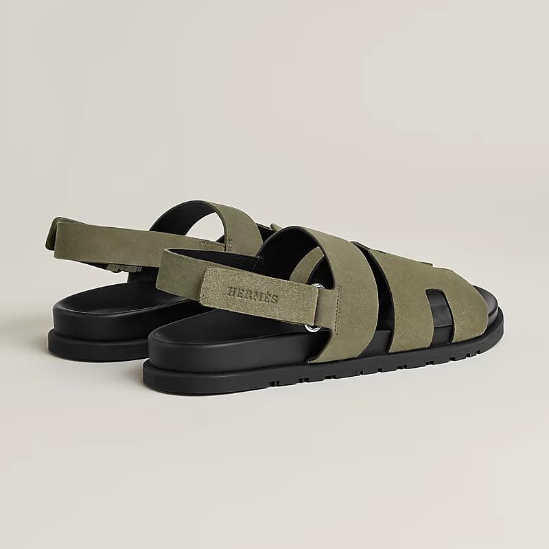 Giày Hermes Genius Sandal Nam Đen Xanh Lá