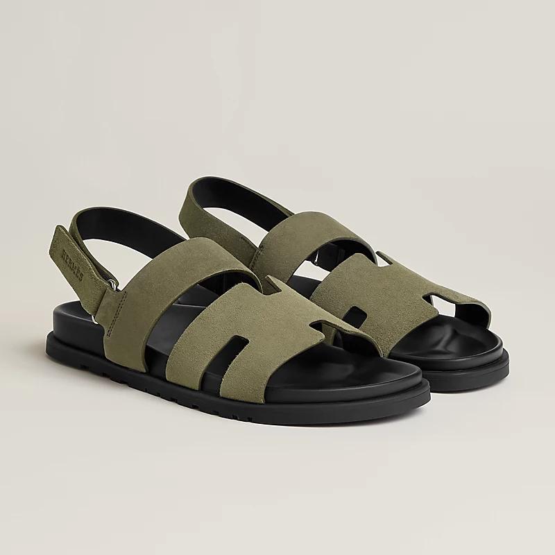 Giày Hermes Genius Sandal Nam Đen Xanh Lá