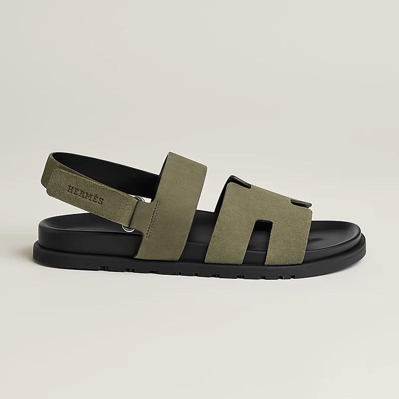 Giày Hermes Genius Sandal Nam Đen Xanh Lá