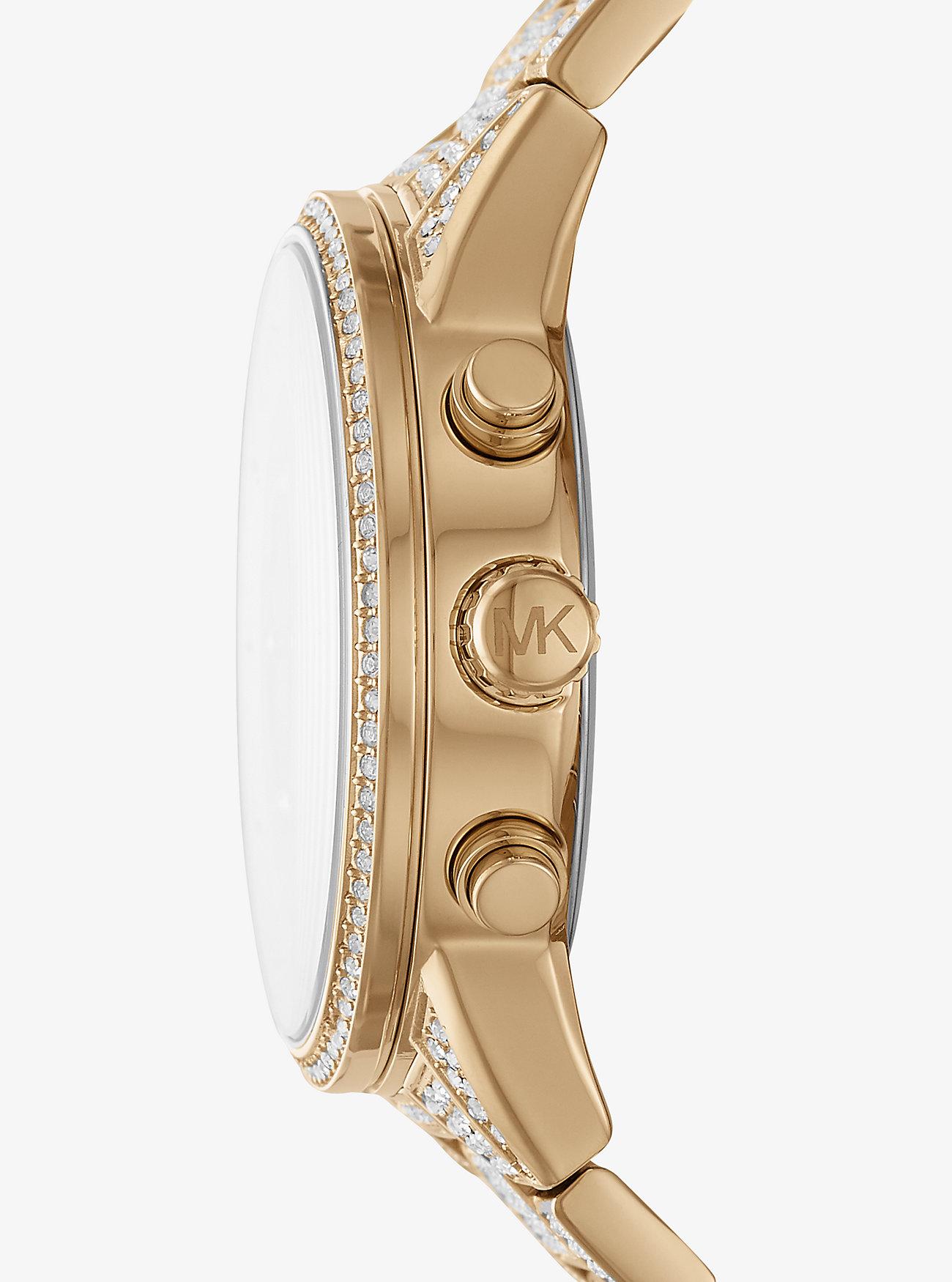 Đồng Hồ Michael Kors Ritz Pavé Gold-Tone Watch Nữ Vàng