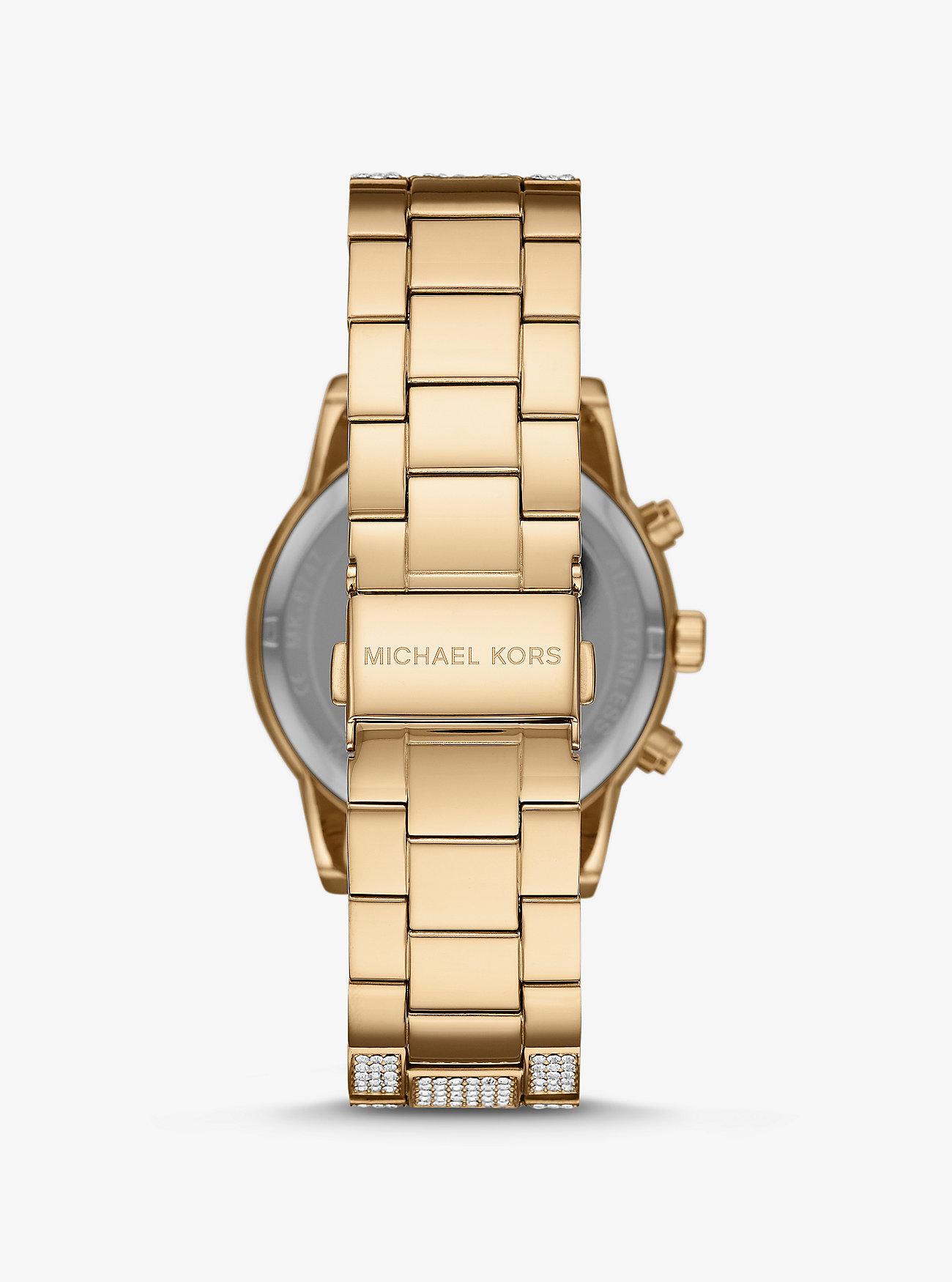 Đồng Hồ Michael Kors Ritz Pavé Gold-Tone Watch Nữ Vàng