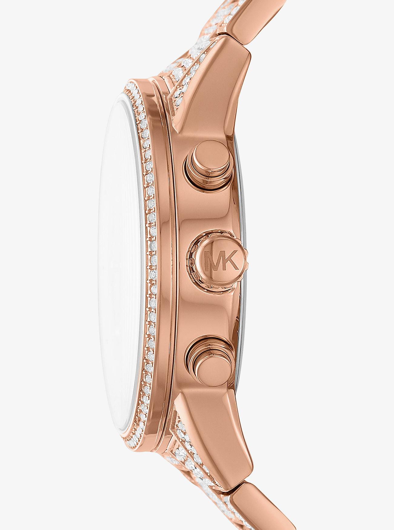 Đồng Hồ Michael Kors Ritz Pavé Rose Gold-Tone Watch Nữ Hồng