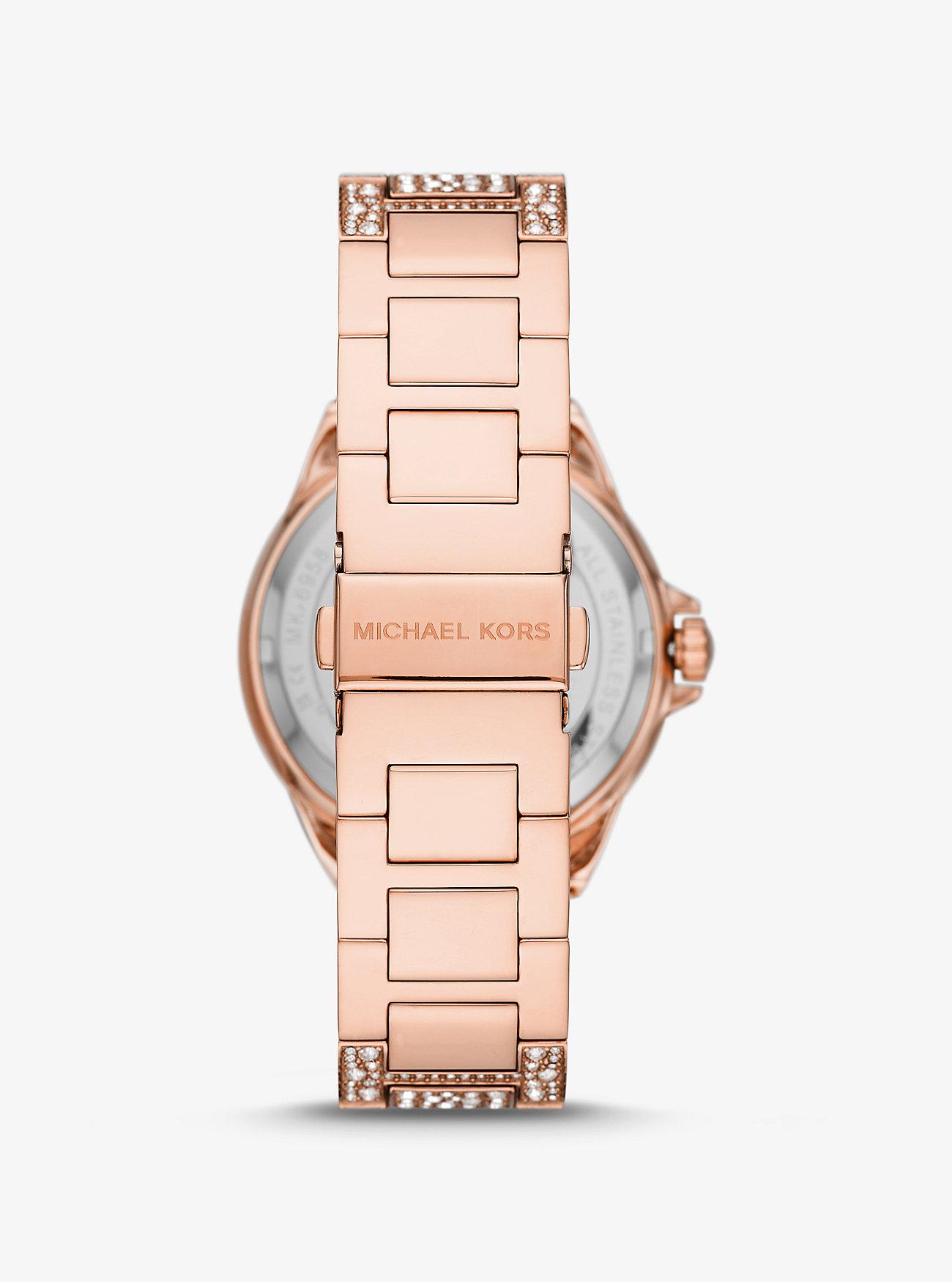 Đồng Hồ Michael Kors Oversized Camille Pavé Rose Gold-Tone Watch Nữ Hồng