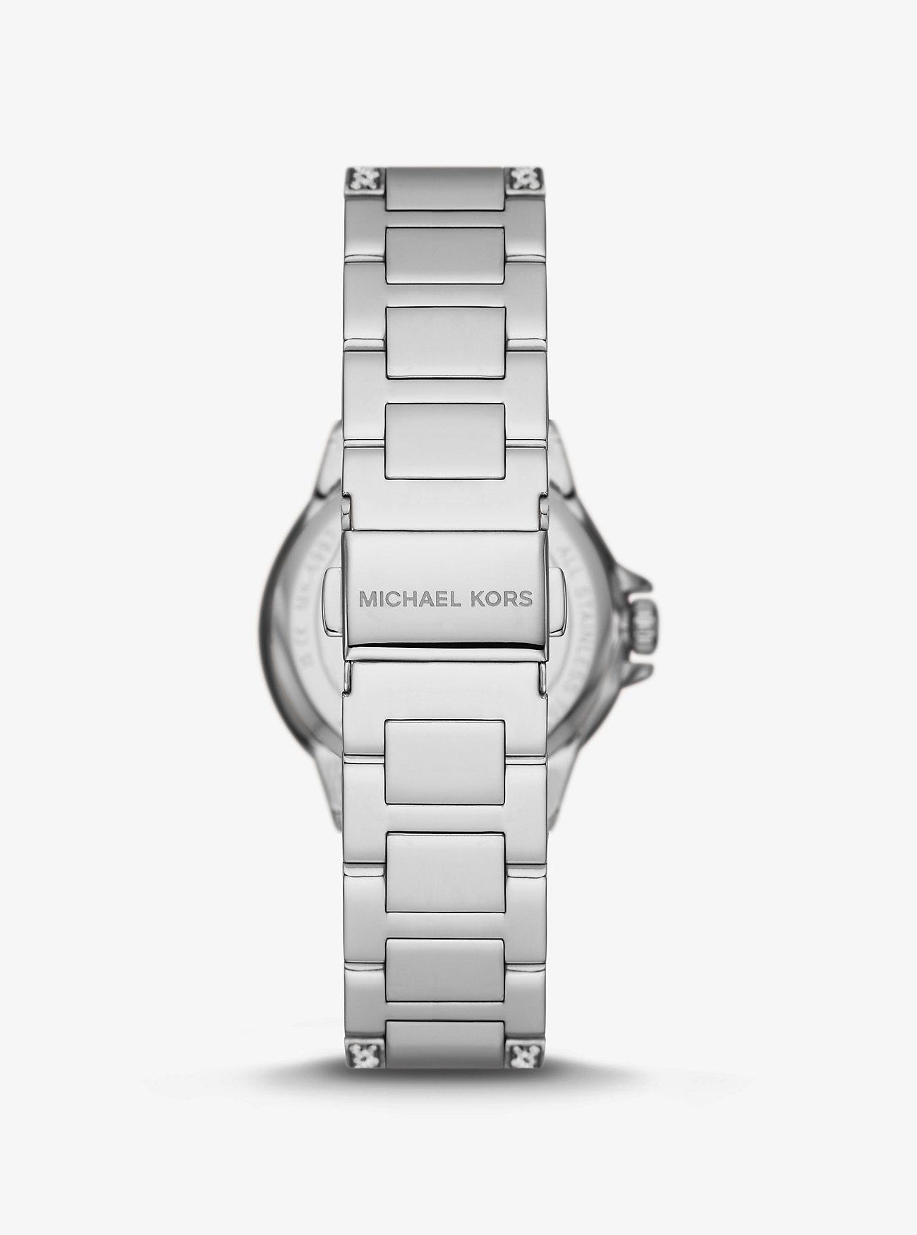 Đồng Hồ Michael Kors Mini Camille Pavé Silver-Tone Watch Nữ Xám