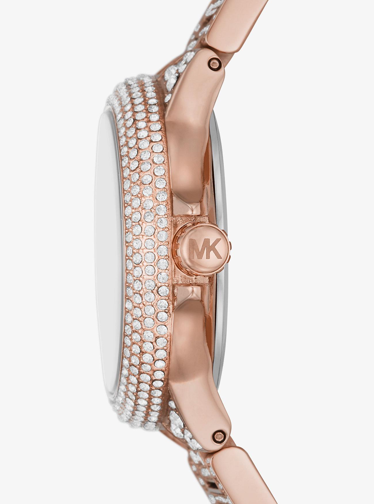 Đồng Hồ Michael Kors Mini Camille Pavé Rose Gold-Tone Watch Nữ Vàng Hồng