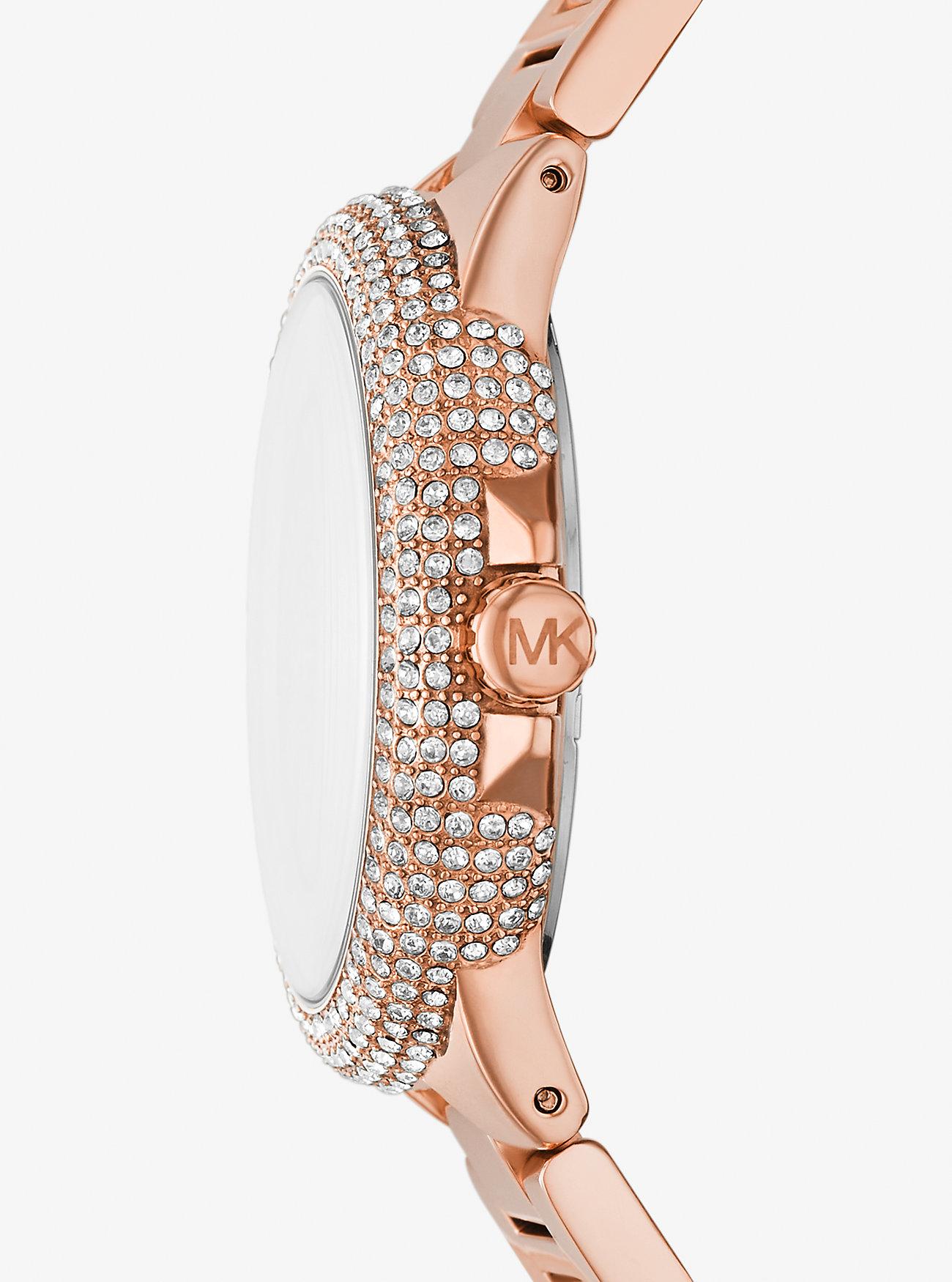 Đồng Hồ Michael Kors Oversized Camille Ombré Pavé Rose Gold-Tone Watch Nữ Vàng Hồng