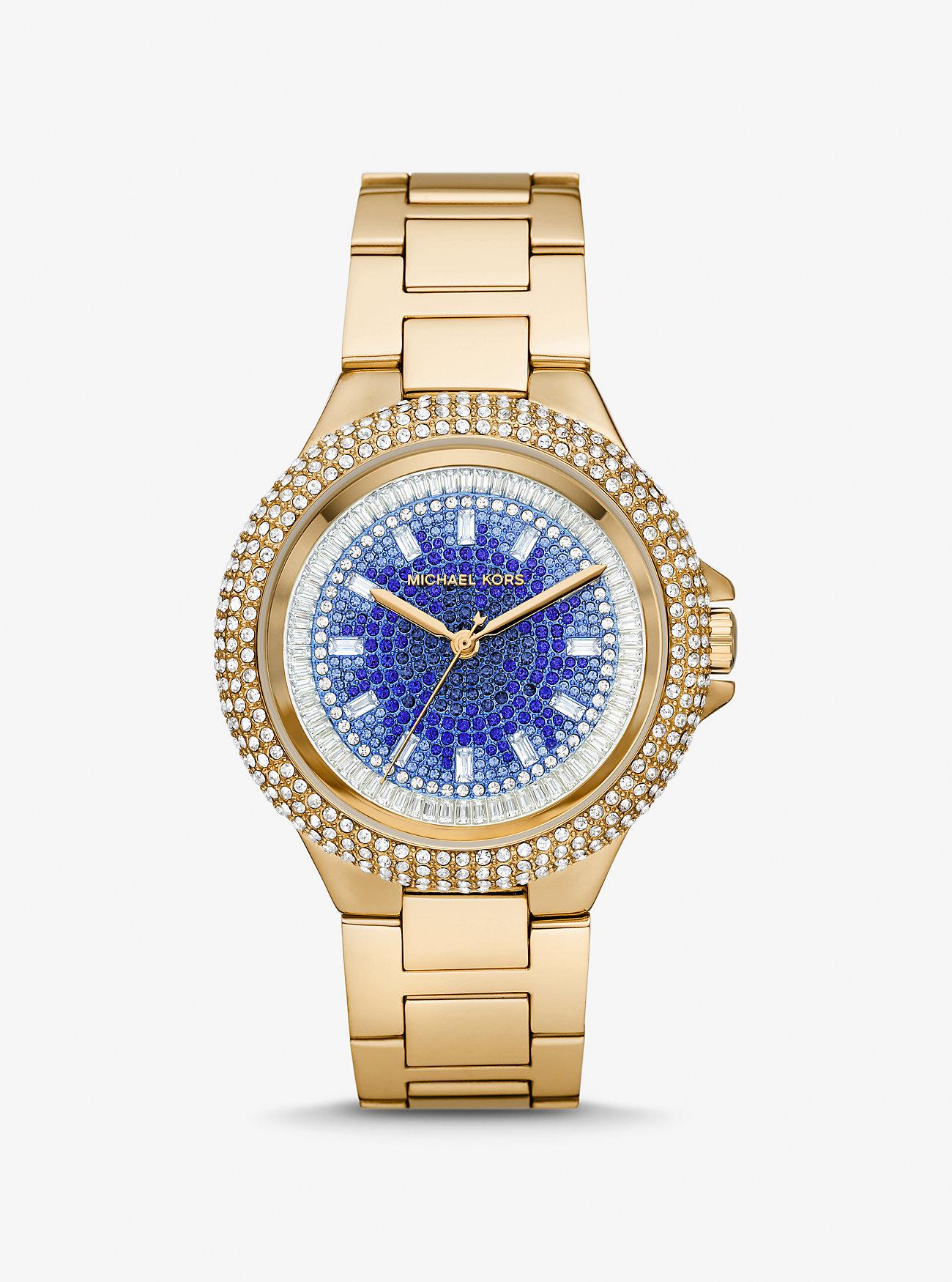 Đồng Hồ Michael Kors Oversized Camille Ombre Pavé Gold-Tone Watch Nữ Vàng