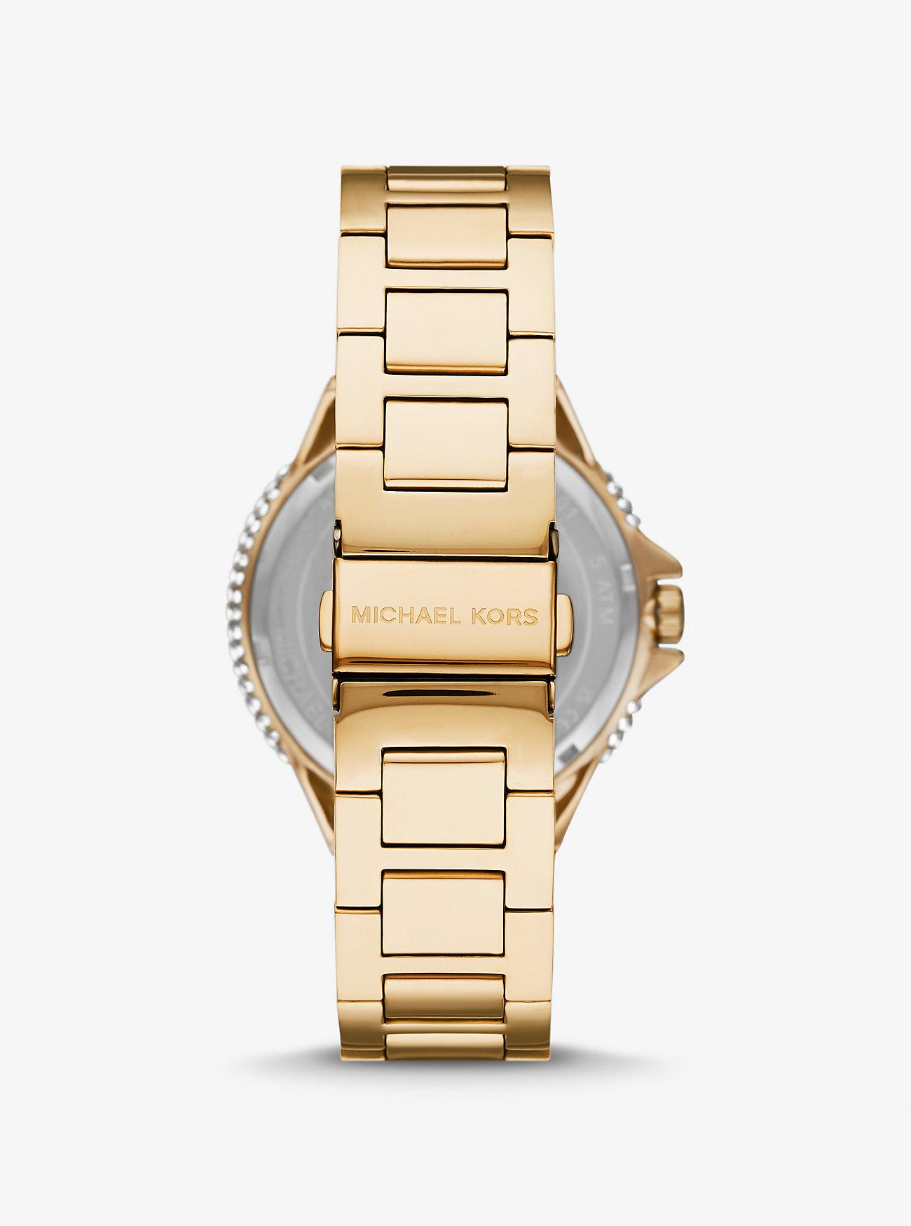 Đồng Hồ Michael Kors Oversized Camille Ombre Pavé Gold-Tone Watch Nữ Vàng