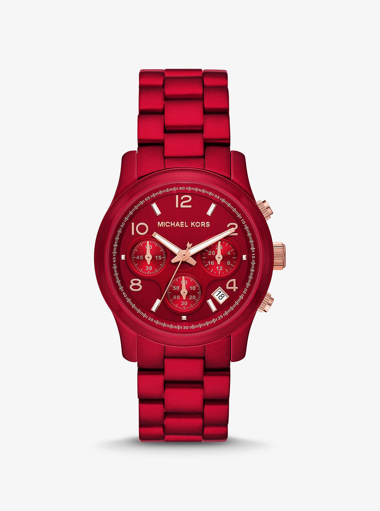 Đồng Hồ Michael Kors Runway Red-Coated Watch Nữ Đỏ