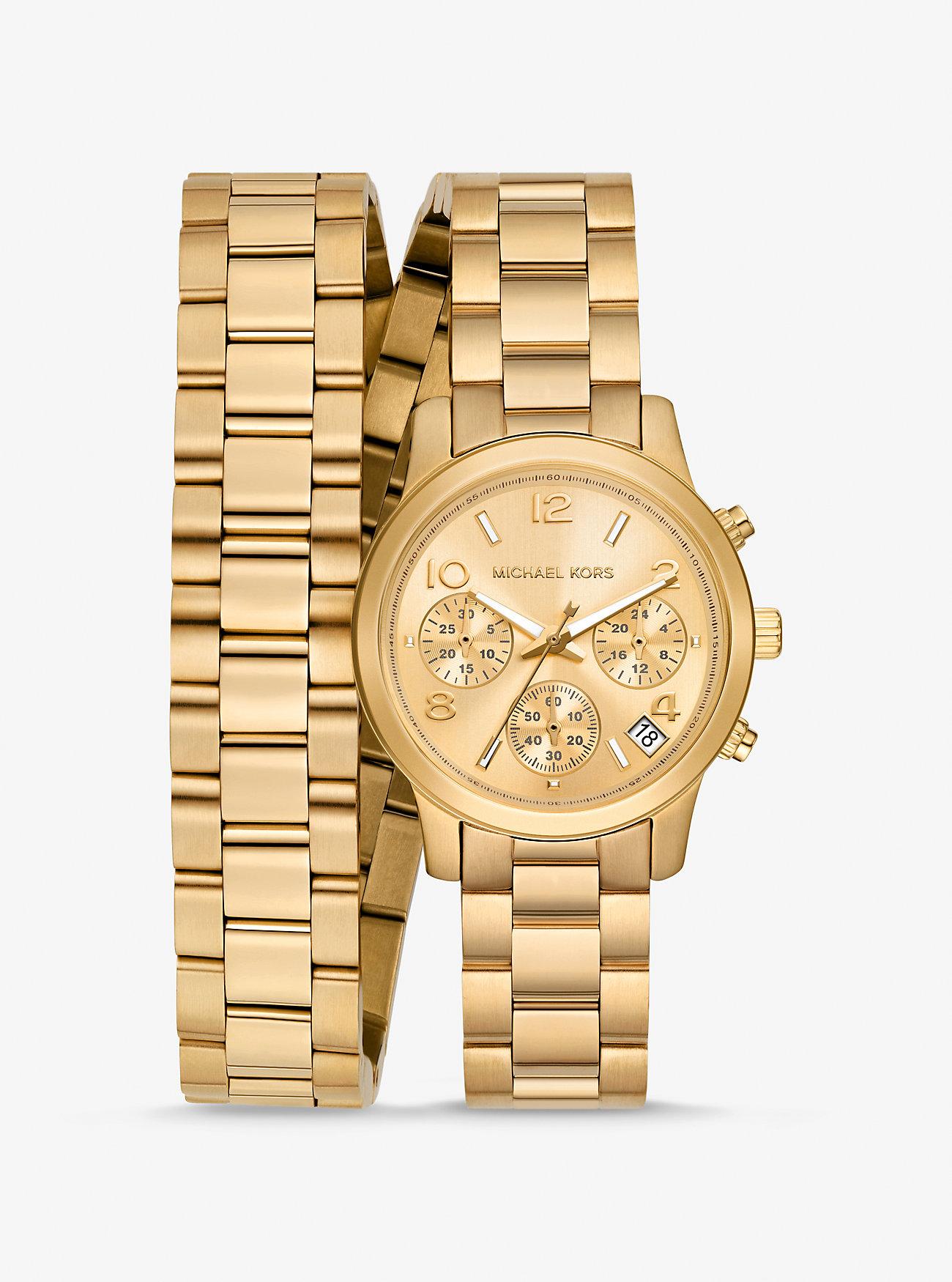 Đồng Hồ Michael Kors Runway Gold-Tone Wrap Watch Nữ Vàng