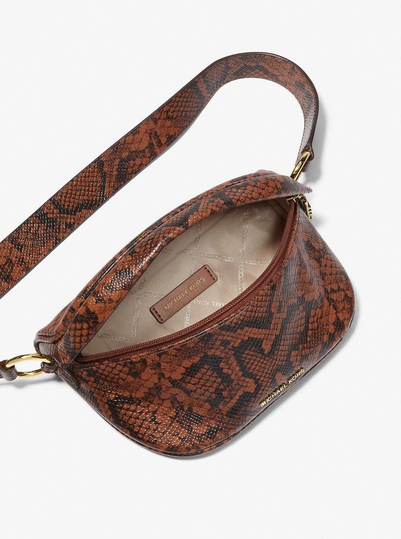 Túi Michael Kors Slater Extra-Small Snake Embossed Leather Sling Pack Nữ Nâu