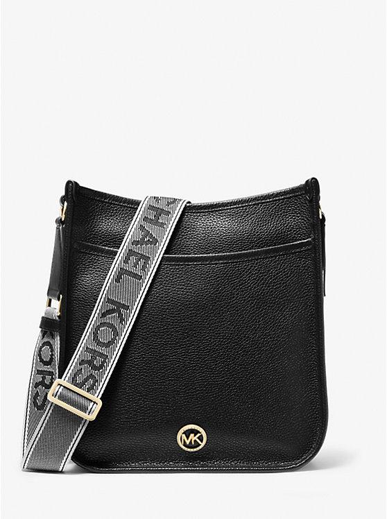 Túi Michael Kors Luisa Large Pebbled Leather Messenger Bag Nữ Đen