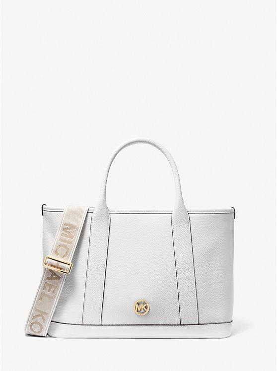 Túi Michael Kors Luisa Medium Pebbled Leather Tote Bag Nữ Trắng