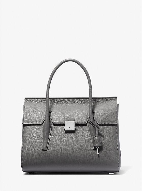 Túi Michael Kors Campbell Medium Pebbled Leather Satchel Nữ Xám