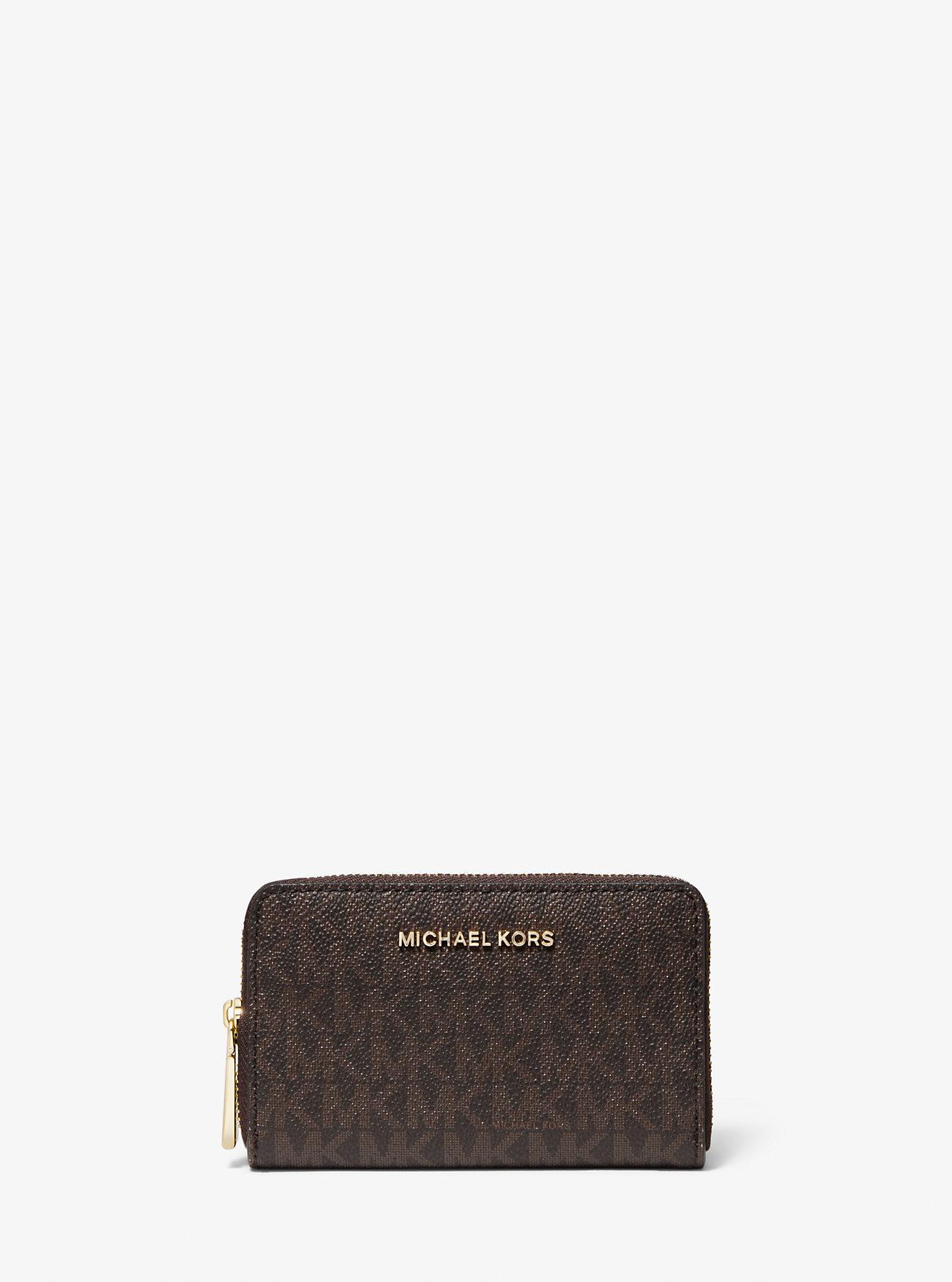 Túi Michael Kors Small Logo And Leather Wallet Nữ Nâu