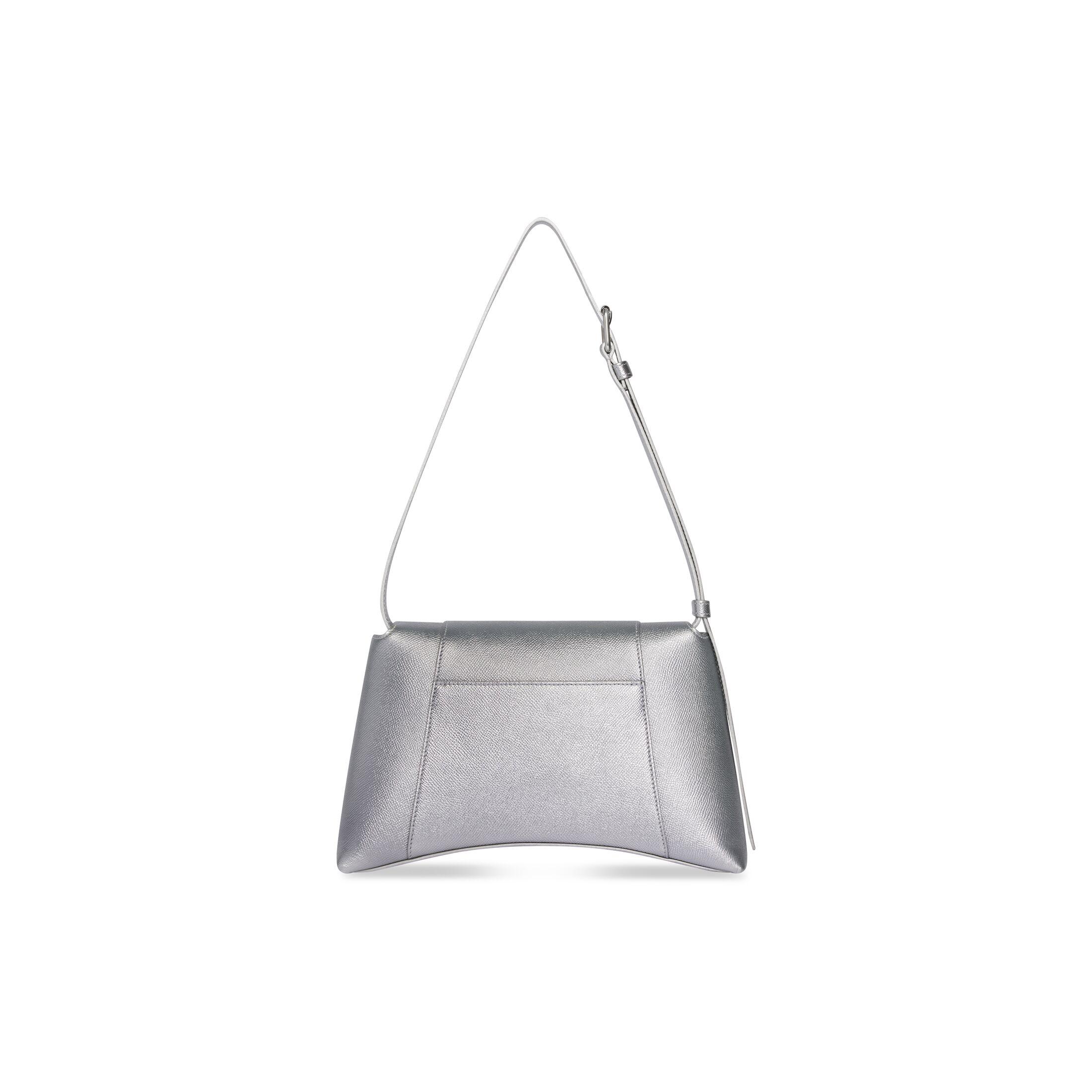 Túi Balenciaga Downtown Small Shoulder Bag Metallized Nữ Bạc