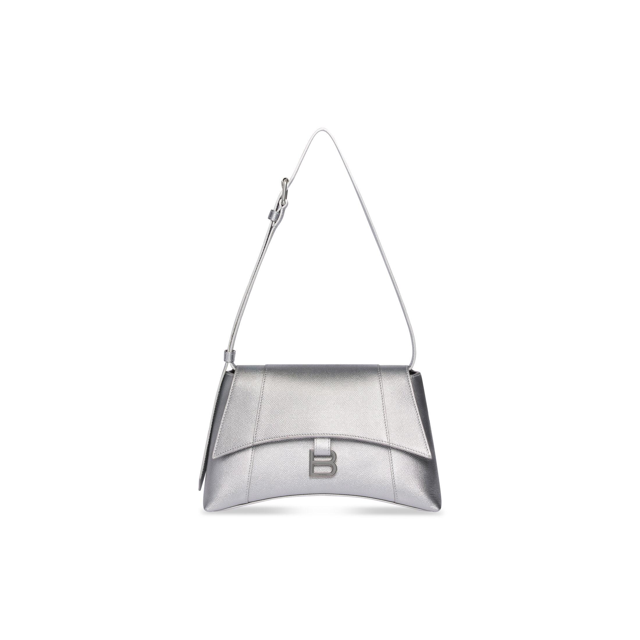 Túi Balenciaga Downtown Small Shoulder Bag Metallized Nữ Bạc