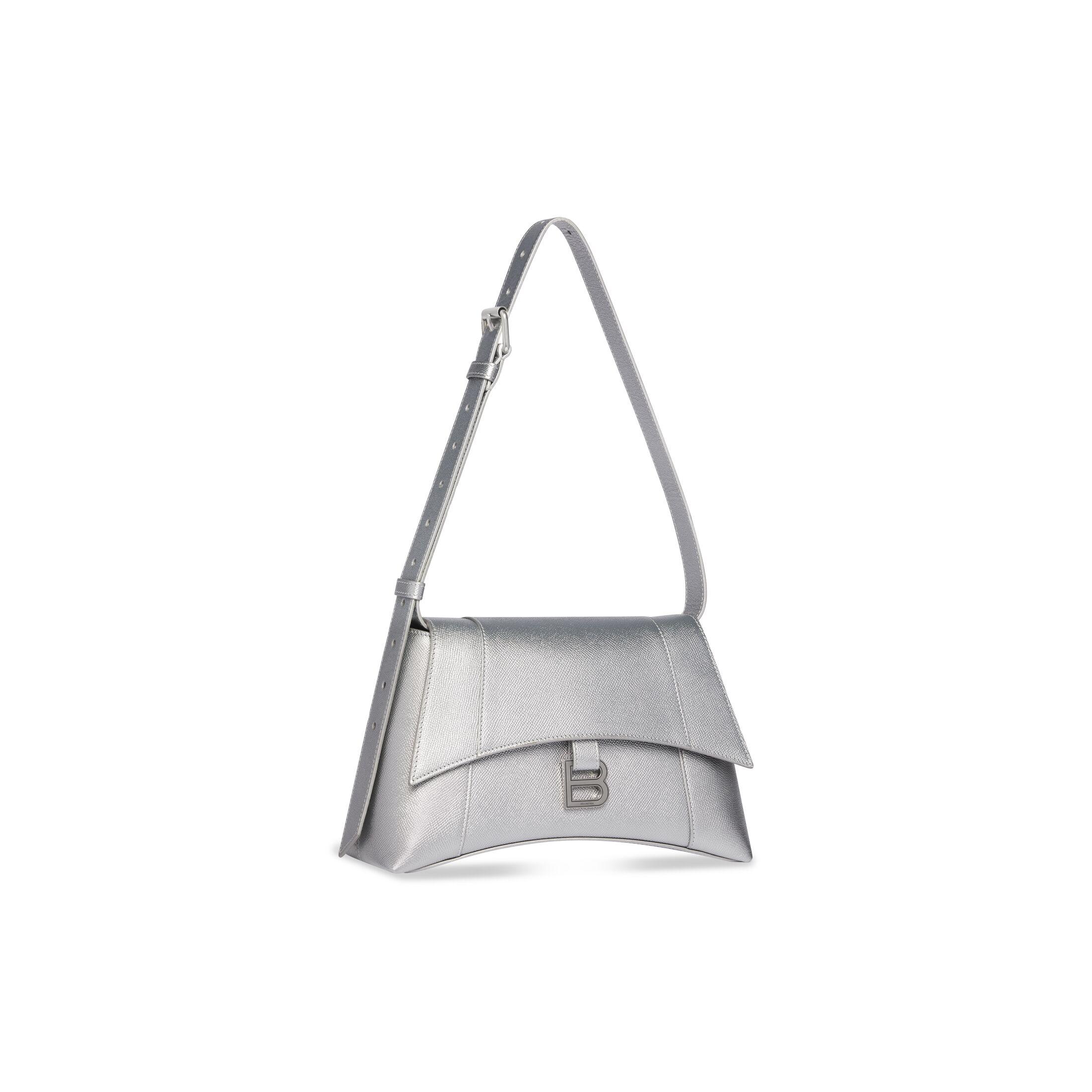 Túi Balenciaga Downtown Small Shoulder Bag Metallized Nữ Bạc